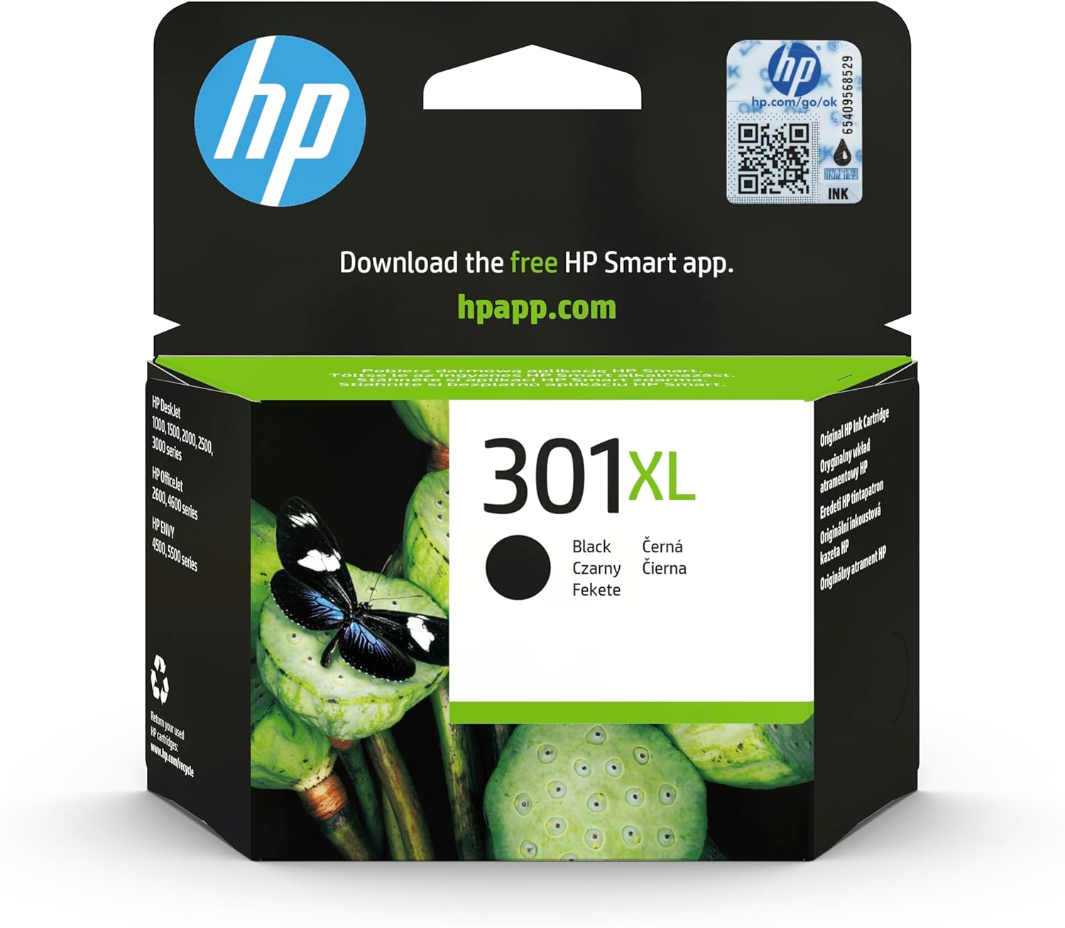 HP 301XL Original Ink Cartridge CH563EE UUS Black High Capacity 430 Pages, 1-Pack