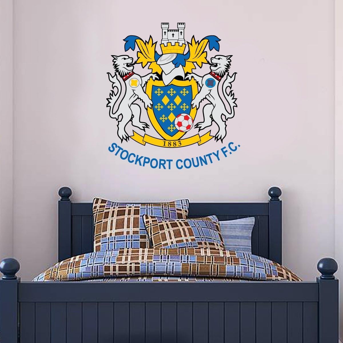 Beautiful Game Stockport County F.C. Wall Sticker Badge Mural (120cm)